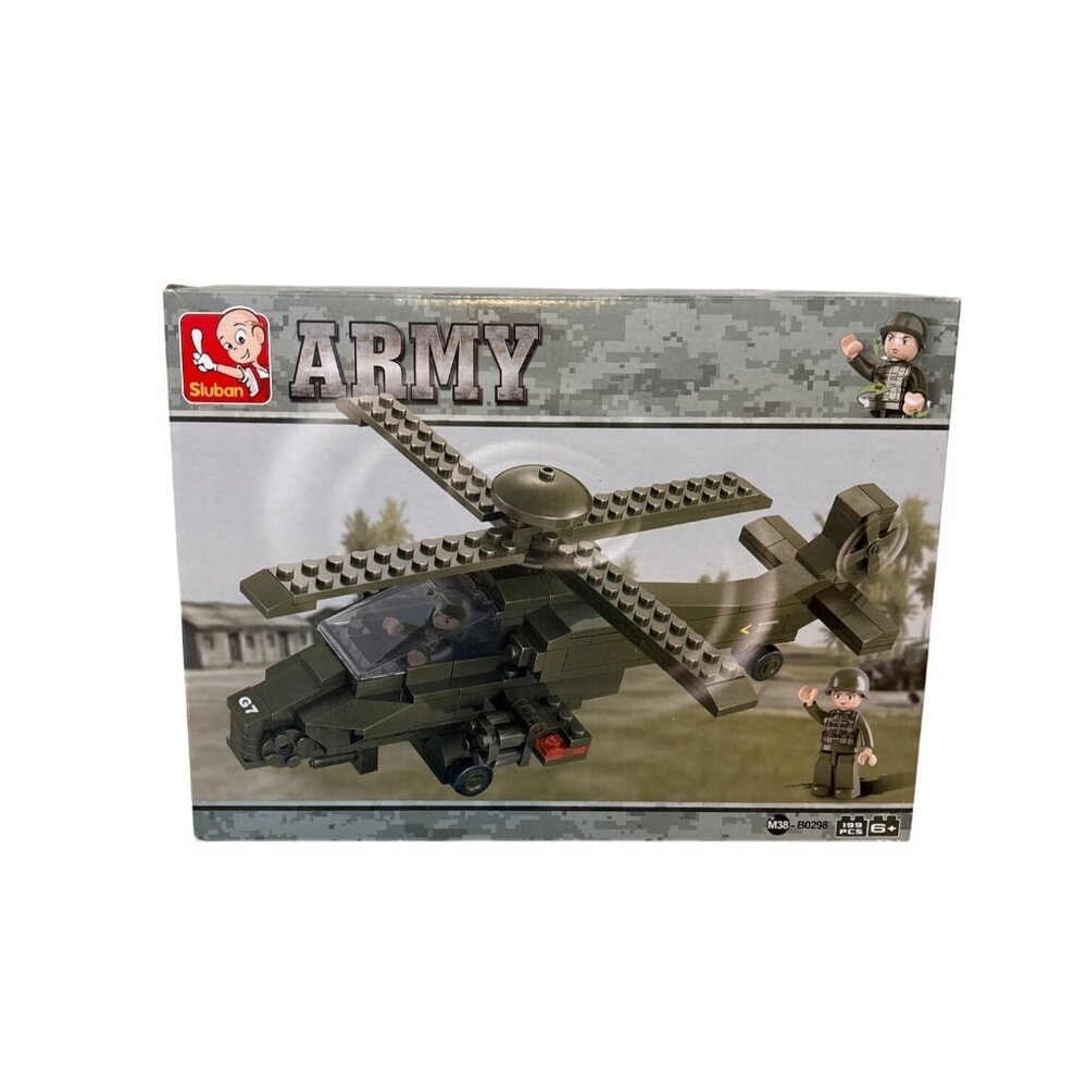Sluban Army Helicopter Building Blocks Set 199 Pcs Ages 6+ M38-B0298